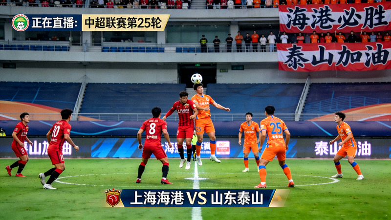 中超足球比赛现场直播画面 - 上海海港对阵山东泰山